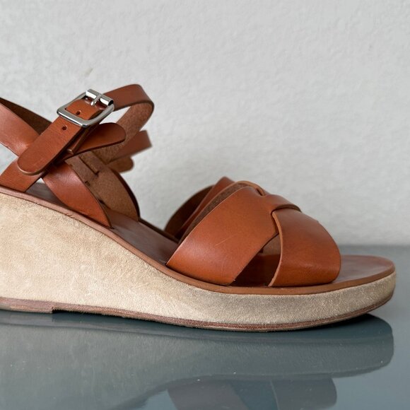 A.P.C. Judith Wedge Sandals in Hazelnut Size 39 - Picture 4 of 8